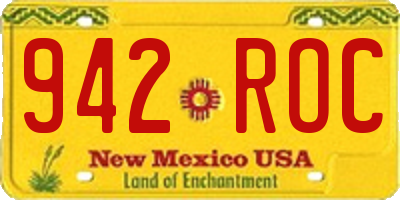 NM license plate 942ROC