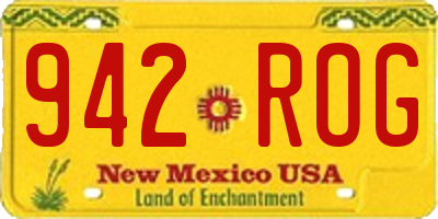 NM license plate 942ROG