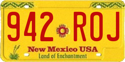 NM license plate 942ROJ
