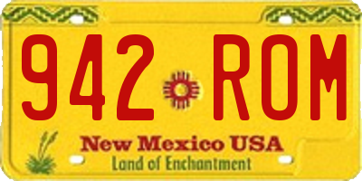 NM license plate 942ROM