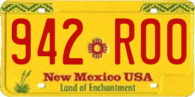 NM license plate 942ROO