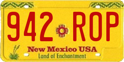 NM license plate 942ROP