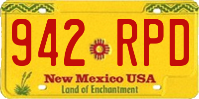 NM license plate 942RPD