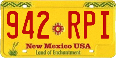 NM license plate 942RPI