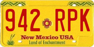 NM license plate 942RPK