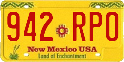 NM license plate 942RPO