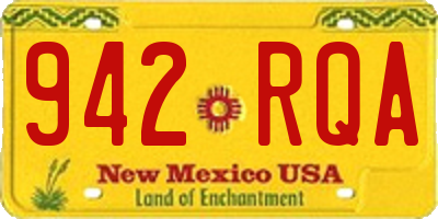 NM license plate 942RQA