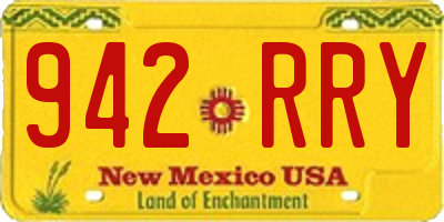 NM license plate 942RRY