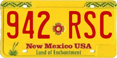 NM license plate 942RSC