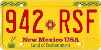 NM license plate 942RSF