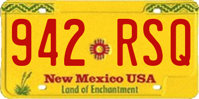 NM license plate 942RSQ