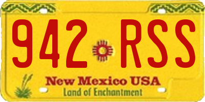 NM license plate 942RSS