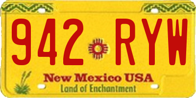 NM license plate 942RYW