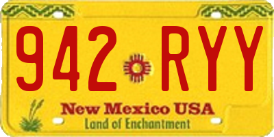 NM license plate 942RYY