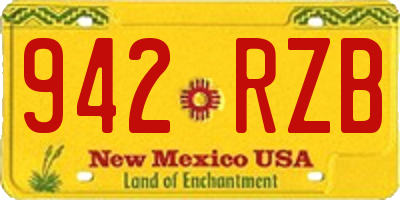 NM license plate 942RZB