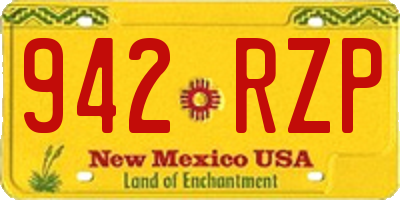 NM license plate 942RZP
