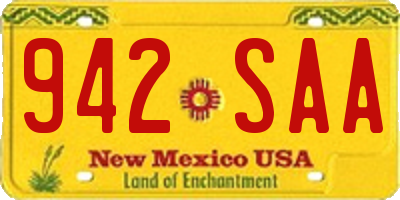 NM license plate 942SAA