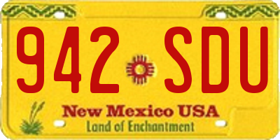 NM license plate 942SDU