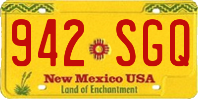 NM license plate 942SGQ
