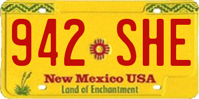 NM license plate 942SHE