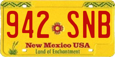 NM license plate 942SNB