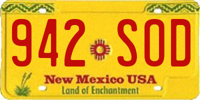 NM license plate 942SOD