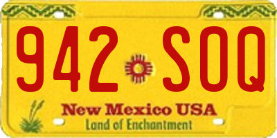 NM license plate 942SOQ
