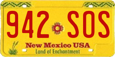 NM license plate 942SOS