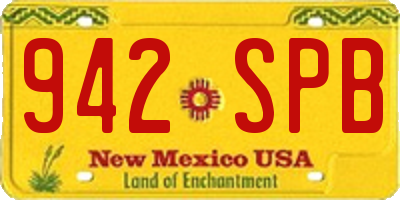 NM license plate 942SPB
