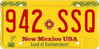 NM license plate 942SSQ