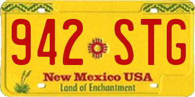 NM license plate 942STG