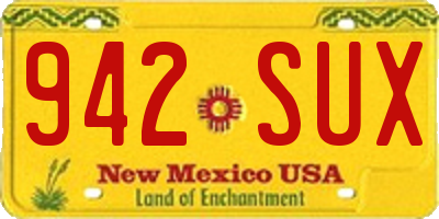 NM license plate 942SUX