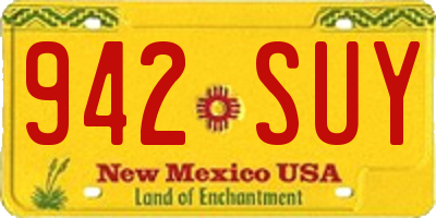 NM license plate 942SUY