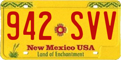 NM license plate 942SVV