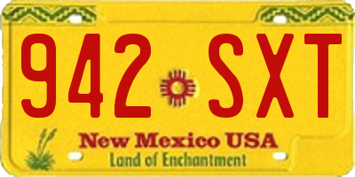 NM license plate 942SXT