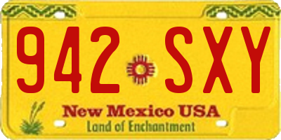 NM license plate 942SXY