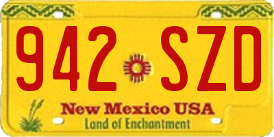 NM license plate 942SZD