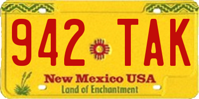 NM license plate 942TAK