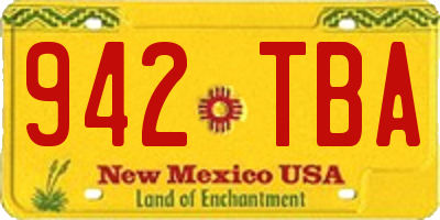 NM license plate 942TBA