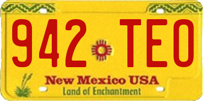 NM license plate 942TEO