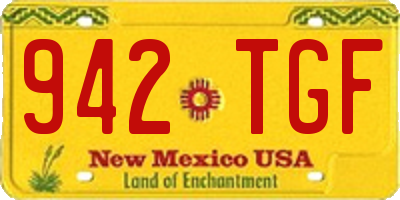 NM license plate 942TGF