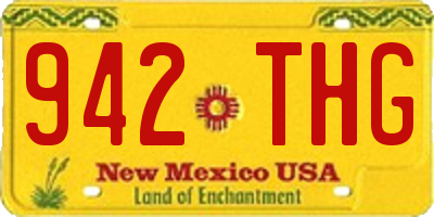 NM license plate 942THG