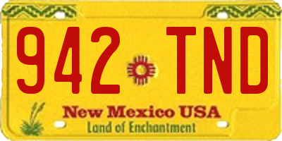 NM license plate 942TND