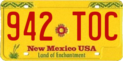 NM license plate 942TOC