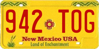 NM license plate 942TOG