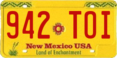 NM license plate 942TOI