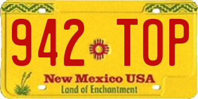 NM license plate 942TOP