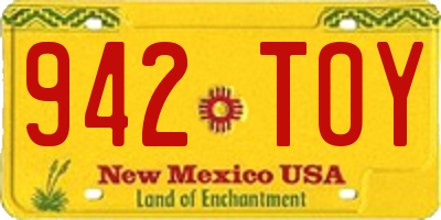 NM license plate 942TOY