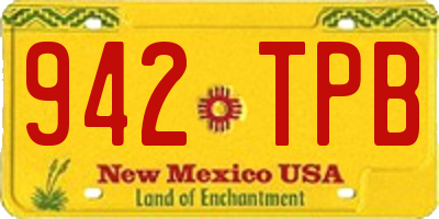 NM license plate 942TPB