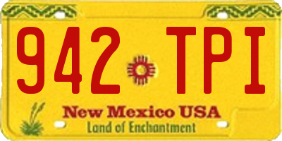 NM license plate 942TPI